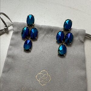 RARE Kendra Scott Iridescent Blue Steph Earrings